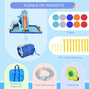 Castello Gonfiabile per Bambini Scivolo Piscina e Parete da Arrampicata 