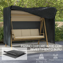 Copertura per Dondolo da Giardino 3 Posti Impermeabile e Anti UV 220x125x172 cm Nero
