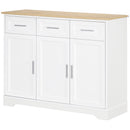 Credenza Moderna 3 Cassetti e 3 Ante 101x39x82 cm in MDF e Truciolato Bianco