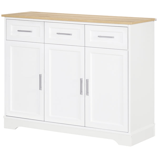 Credenza Moderna 3 Cassetti e 3 Ante 101x39x82 cm in MDF e Truciolato Bianco online