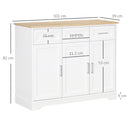Credenza Moderna 3 Cassetti e 3 Ante 101x39x82 cm in MDF e Truciolato Bianco