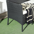 Divano da Giardino a 2 Posti con Cuscino e Braccioli 100x54x80cm in Rattan PE e Acciaio Nero