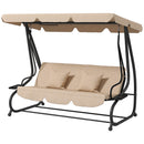 Dondolo Letto da Giardino 3 Posti 200x120x164 cm Marrone Chiaro 