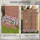 Fioriera da Esterno con Spalliera a Doghe per Piante Rampicanti 72x38x150cm Marrone Chiaro