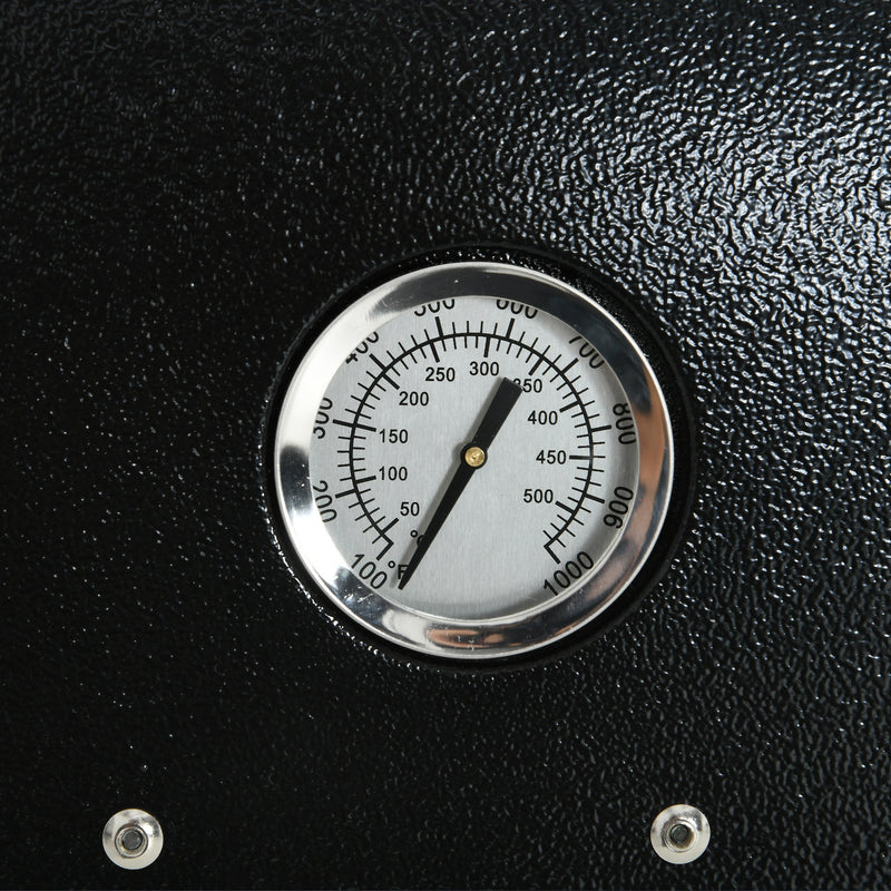 Forno per Pizza Pieghevole e Portatile con Pala e Pietra 81x40x72 cm in Acciaio e Legno Nero