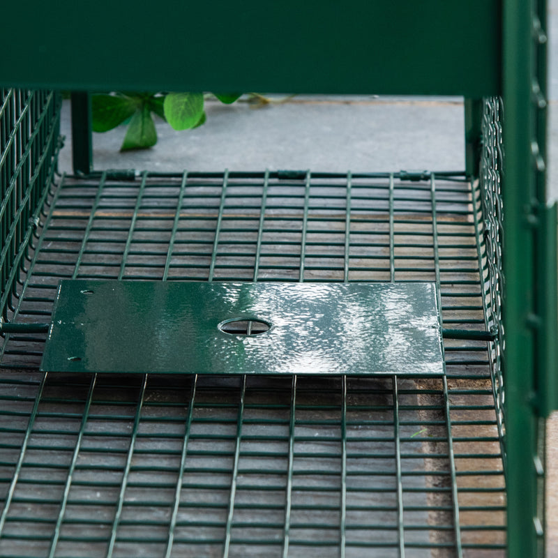 Gabbia Trappola per Animali Vivi Piccoli con Doppia Porta e Maniglia 80x25x30cm Verde Scuro