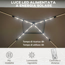 Gazebo da Giardino con Luci LED 336x336x250-270 cm in Acciaio e tessuto Oxford Grigio