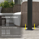 Gazebo Pergola 3x3.5 m con 3 Tettucci Regolabili in Acciaio e Poliestere Anti UV Grigio