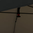 Gazebo Pieghevole 3.6x3.6m con Apertura a Bottone Altezza Regolabile e Borsa con Ruote Nero