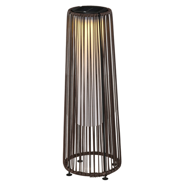 acquista Lanterna Solare da Giardino con Luce LED in Rattan e Metallo  Ø21.5x61cm Marrone