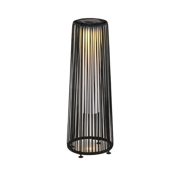 Lanterna Solare da Giardino LED con Pannello di Ricarica in Rattan e Metallo  Ø21.5x61cm Nero online