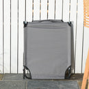 Lettino Prendisole Pieghevole con Foro per il Viso Imbottito e Schienale Reclinabile Grigio