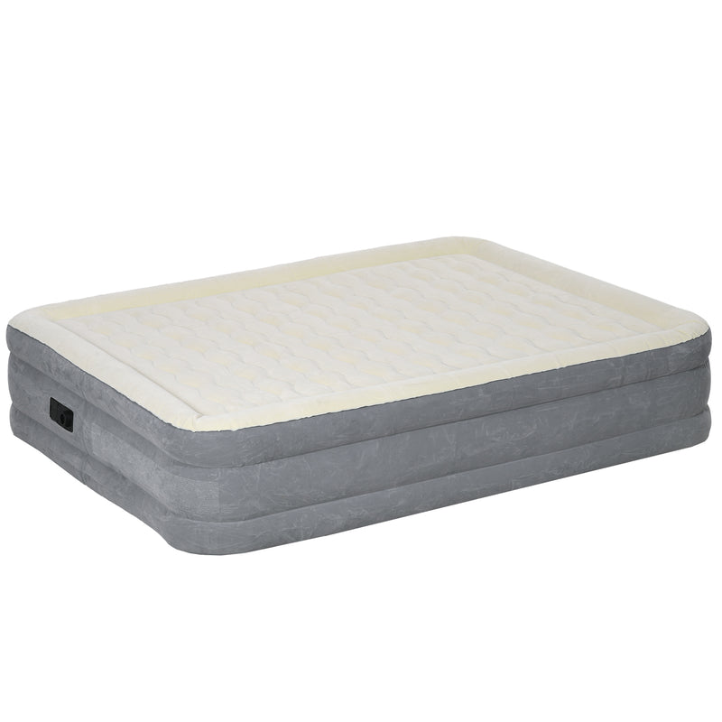 Materasso Gonfiabile Singolo con Pompa di Gonfiaggio Inclusa e Borsa 92x203x46 cm Beige