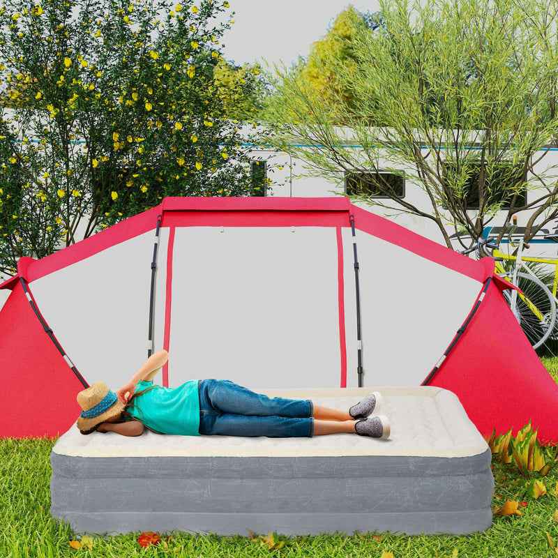 Materasso Gonfiabile Singolo con Pompa di Gonfiaggio Inclusa e Borsa 92x203x46 cm Beige