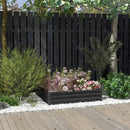 Letto per Orto Rialzato a Fondo Aperto con Rivestimento 120x120x30 cm in Acciaio Zincato Grigio