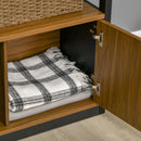 Mobile Libreria  4 Livelli Aperti con Armadietto 76.5x30x150 cm in Truciolato e MDF Marrone e Nero