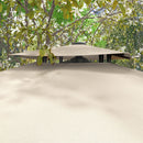 Ombrellone da Giardino Decentrato 3x3 m in Alluminio e Poliestere Khaki 