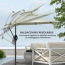 Ombrellone da Giardino Decentrato 8 Stecche Ø3x2.6 m in Alluminio Metallo e Poliestere