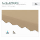 Ombrellone da Giardino Decentrato Doppio Tetto 2.5x2.5m Base a Croce Cachi