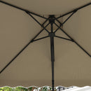 Ombrellone da Giardino Decentrato Doppio Tetto 2.5x2.5m Base a Croce Cachi