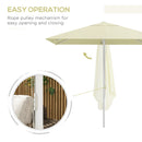 Ombrellone da Giardino 248x248x250 cm in Alluminio Metallo e Poliestere Bianco Beige 
