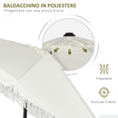 Ombrellone da Giardino 2.3x2.2m Inclinabile con Palo Centrale e Manovella Crema