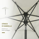 Ombrellone da Giardino 2.3x2.2m Inclinabile con Palo Centrale e Manovella Crema