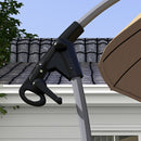 Ombrellone da Giardino Decentrato Ø2,7m Apertura a Manovella e 16 Stecche in Fibra di Vetro Cachi