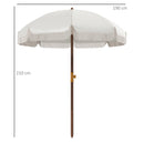 Ombrellone da Giardino Spiaggia Ø1,9x2,1m con Protezione UV40+ e Borsa di Trasporto Crema