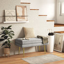 Panca Fondo Letto con Spazio Portaoggetti 79.5x37.5x43 cm in Acciaio e Poliestere Grigia