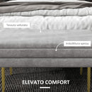 Panca Fondo Letto con Spazio Portaoggetti 79.5x37.5x43 cm in Acciaio e Poliestere Grigia