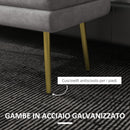 Panca Fondo Letto con Spazio Portaoggetti 79.5x37.5x43 cm in Acciaio e Poliestere Grigia