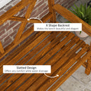 Panchina da Giardino 2 Posti in Legno con Ripiano e Braccioli 125x58x88cm Legno