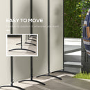 Paravento da Esterno e Interno a 4 Pannelli Pieghevole 221x50x172cm Crema