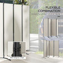 Paravento da Esterno e Interno a 4 Pannelli Pieghevole 221x50x172cm Crema