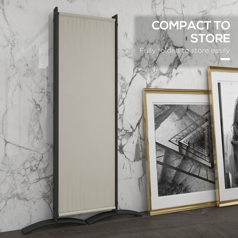 Paravento da Esterno e Interno a 4 Pannelli Pieghevole 221x50x172cm Crema