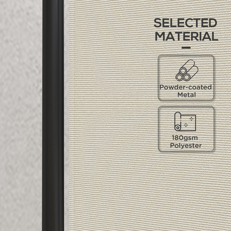 Paravento da Esterno e Interno a 4 Pannelli Pieghevole 221x50x172cm Crema