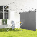 Pareti Gazebo 3x3 e 3x6 m in Tessuto Oxford Grigio con Chiusure ad Anello e a Gancio