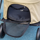 Passeggino per Cani Taglia Piccola con Tettuccio Regolabile e 2 Guinzagli 81x68x98.5 cm Nero e Khaki