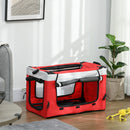 Passeggino per Cani Taglia Piccola e Mini con 2 Guinzagli e Custodia Portaoggetti 81x58x97.5 cm Rosso