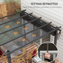 Pergola Gazebo 3x3 m con 8 Fori di Drenaggio in Alluminio Metallo e Poliestere Grigio Scuro