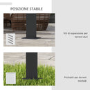 Pergola Gazebo 4x3 m con 8 Fori di Drenaggio in Alluminio Metallo e Poliestere Grigio Scuro