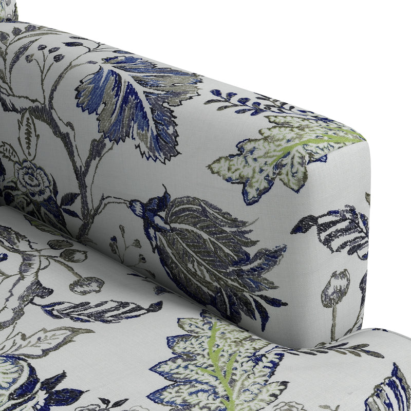 Poltroncina Retrò 71x74x82,5 cm in Tessuto con Finitura a Borchie e Fantasia a Fiori