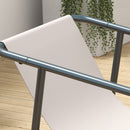 Set Salotto da Giardino Divano 2 Poltrone e Tavolino in Acciaio e Tessuto a Rete Crema