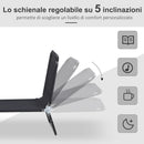 Lettino Prendisole da Giardino Pieghevole 188x56x28cm in Acciaio e tessuto Oxford Nero