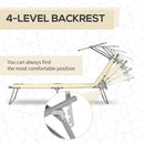 Lettino Prendisole da Giardino Pieghevole 187x58x36 cm in Metallo e Tessuto Oxford Beige