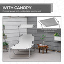 Lettino Prendisole da Giardino Pieghevole 187x58x36 cm in Metallo e Tessuto Oxford Grigio Chiaro