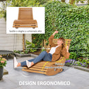 Sedia a Dondolo da Giardino a S con Seduta Ergonomica 130x60x60 cm in Legno di Abete e di Pino