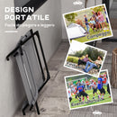 Sedia da Giardino Pieghevole e Reclinabile su 4 Livelli 69x91x96 cm in Acciaio e Poliestere Nera Grigia