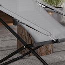 Sedia da Giardino Pieghevole e Reclinabile su 4 Livelli 69x91x96 cm in Acciaio e Poliestere Nera Grigia